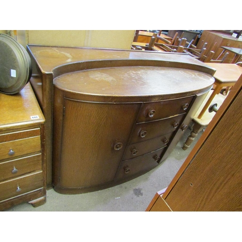 685 - OAK BOW FRONT SIDEBOARD