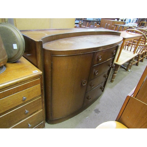 685 - OAK BOW FRONT SIDEBOARD