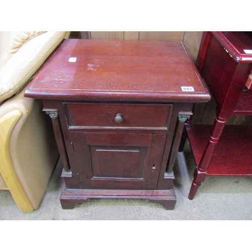 693 - MAHOGANY BEDSIDE CUPBOARD