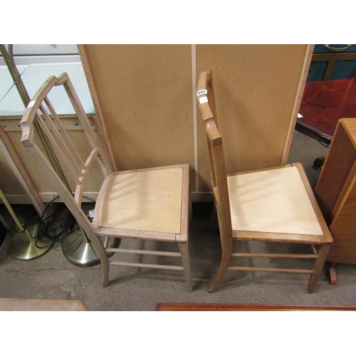 697 - TWO INLAID SALON CHAIRS