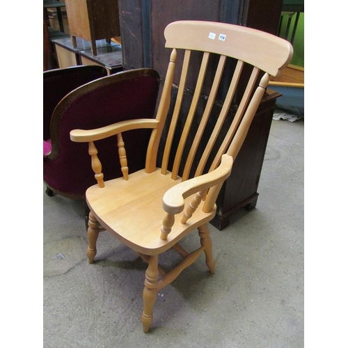 718 - BEECH WINDSOR ARMCHAIR