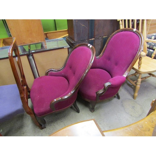 719 - TWO 19c CONTINENTAL ARMCHAIRS