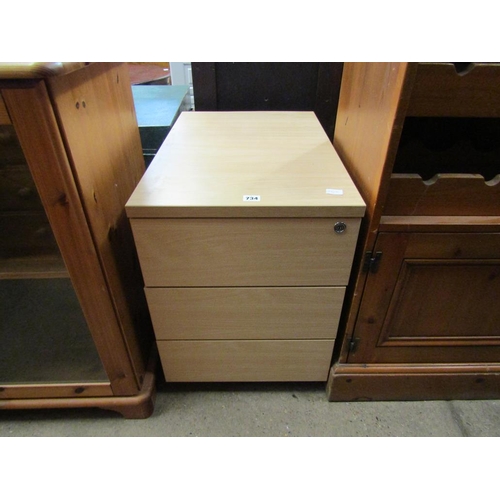 734 - THREE DRAWER FILING CABINET