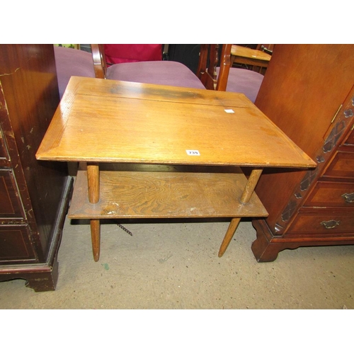 739 - TWO OAK OCCASIONAL TABLES