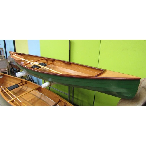 747 - WOODEN CANOE AND PADDLE