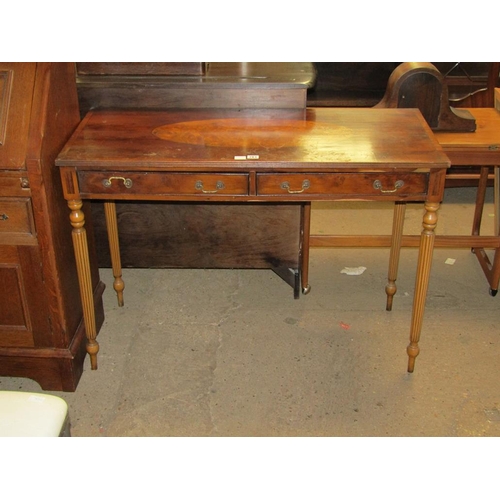 761 - 19c YEW WOOD TWO DRAWER DESK