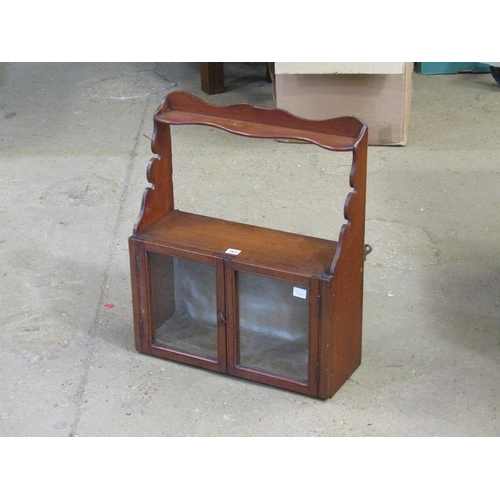 762 - MAHOGANY HANGING CUPBOARD