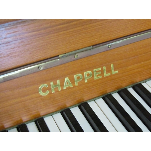 773 - TEAK FRAMED CHAPEL UPRIGHT PIANO AND STOOL