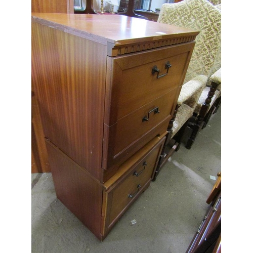 810 - TWO TEAK BEDSIDE CHESTS