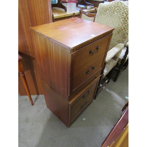 810 - TWO TEAK BEDSIDE CHESTS