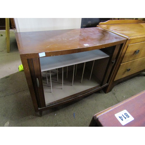 819 - TAMBOUR FRONTED RECORD CABINET