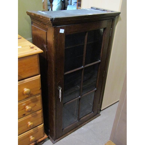 834 - 19c OAK HANGING CUPBOARD