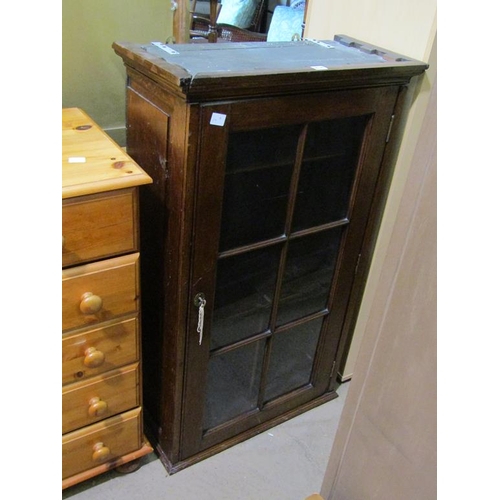 834 - 19c OAK HANGING CUPBOARD