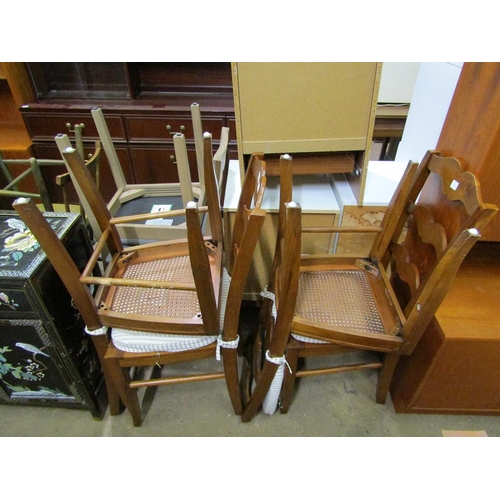 862 - FOUR CANE SEATED CHAIRS