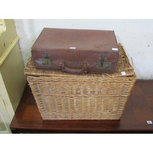 866 - BASKET, SUITCASE, CONTENTS