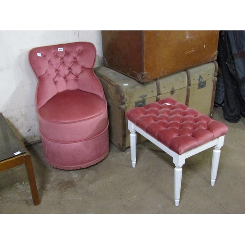 906 - BEDROOM CHAIR AND A STOOL