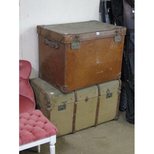 907 - TWO VINTAGE TRAVEL TRUNKS