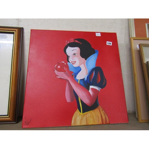 128 - UNFRAMED OIL ON CANVAS - SNOW WHITE