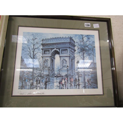 130 - COLOURED PRINT - ARC DE TRIOMPHE