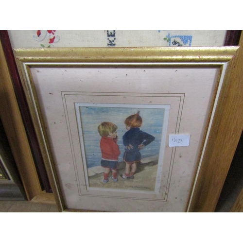 136 - FRAMED NEEDLEWORKS AND PRINTS