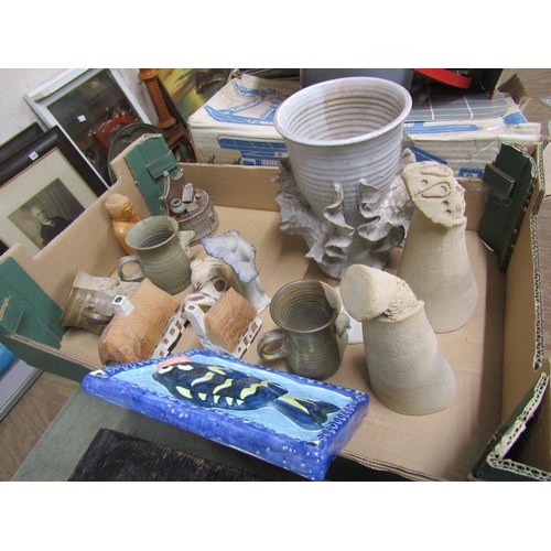 168 - MIXED CERAMICS; STUDIO POTTERY; MUGGINS MUGS ETC