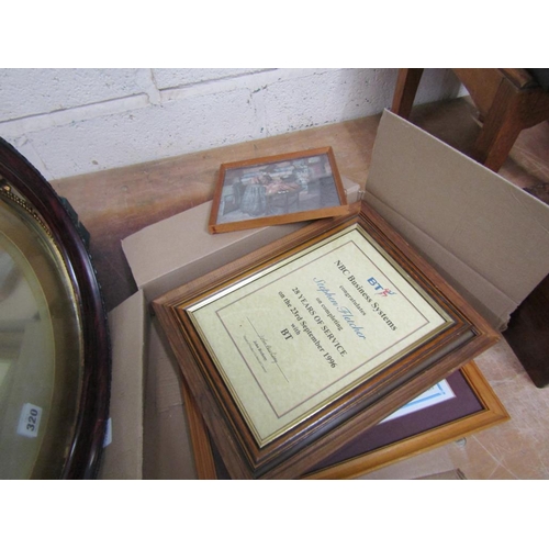 320 - GILT FRAMED MIRROR, FRAMES ETC