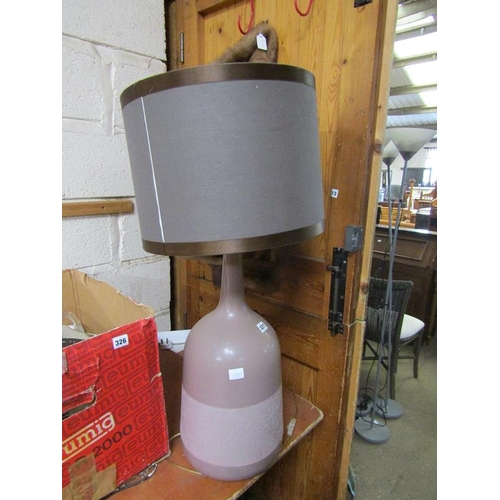 327 - CERAMIC CONTEMPORARY LAMP AND SHADE