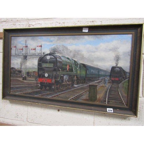 329 - OIL ON CANVAS - STEAM TRAINS