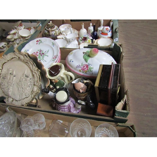 186 - BOX OF MIXED CERAMICS ETC TO INCL SPODE, FRENCH FAIENCE PLATES