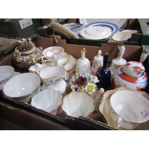 187 - BOX OF MIXED CERAMICS AND TEAWARES