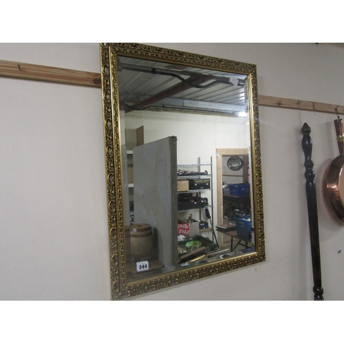 344 - GILT FRAMED BEVEL EDGE WALL MIRROR