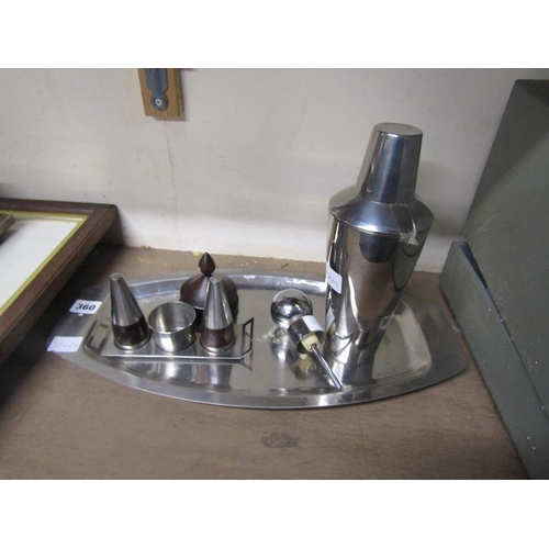 360 - QTY OF STAINLESS TO INCL CRUET