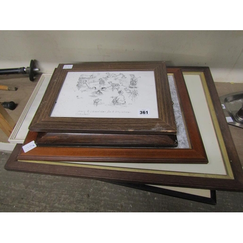 361 - QTY OF PICTURES AND FRAMES