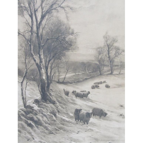 1008 - TWO F/G LATE 19C/EARLY 20C B&W ENGRAVINGS BY ERNEST WALBOURN - WINTER & AUTUMN, EACH F/G, 55CM X 35C... 