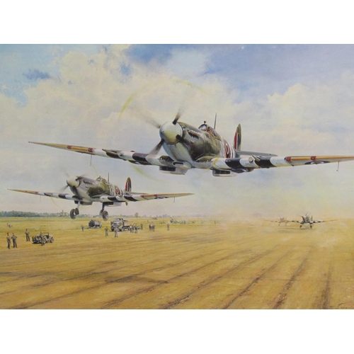 1016 - TWO ROBERT TAYLOR WW2 COLOURED AIRCRAFT PRINTS - LAST FLIGHT HOME & ST. CROIS SUR - MER, EACH F/G, 4... 