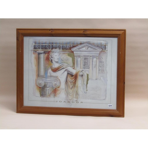 1018 - FRAMED COLOURED GILT HIGHLIGHTED ROMAN PRINT - JOADOOR, F/G, 60CM X 80CM