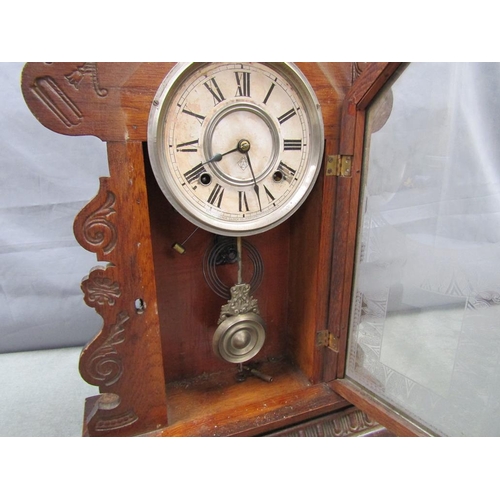 1088 - LATE 19C AMERICAN MANTEL CLOCK, 59CM H