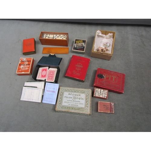 1123 - VINTAGE CARD GAMES; EDWARDIAN DOMINOES; DOLLS HOUSE MINIATRES ETC