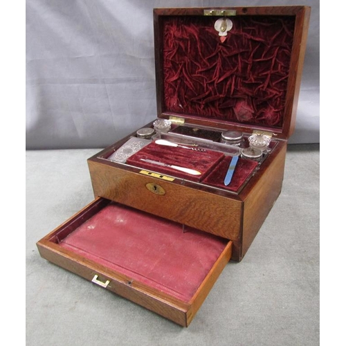 1187 - 19C ROSEWOOD VANITY BOX, 29CM W