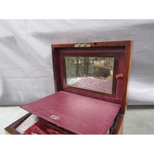 1187 - 19C ROSEWOOD VANITY BOX, 29CM W