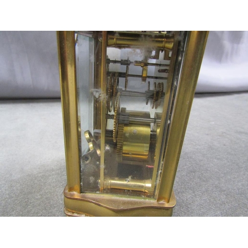 1200 - EARLY 20C BRASS CARRIAGE CLOCK, 13CM H