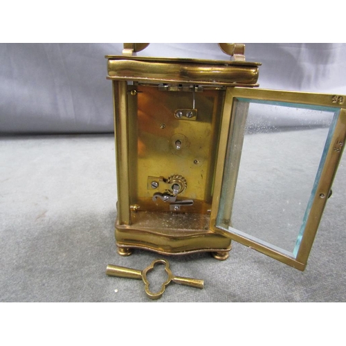 1200 - EARLY 20C BRASS CARRIAGE CLOCK, 13CM H