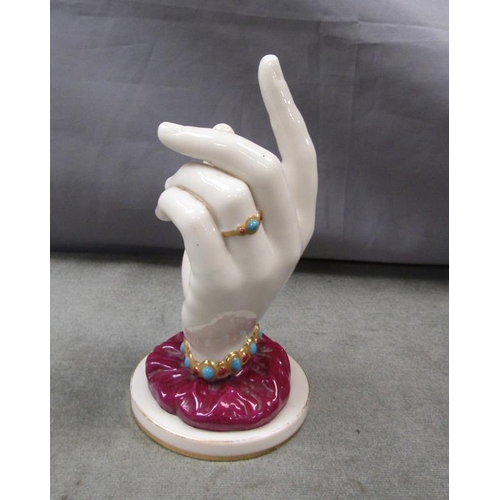 1512 - ROYAL WORCESTER PORCELAIN MODEL OF A HAND, 17CM H