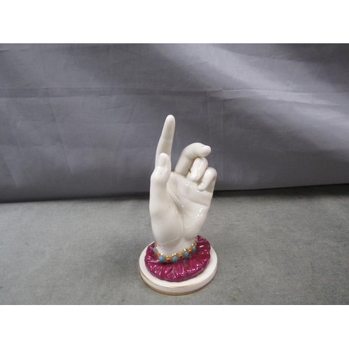 1512 - ROYAL WORCESTER PORCELAIN MODEL OF A HAND, 17CM H