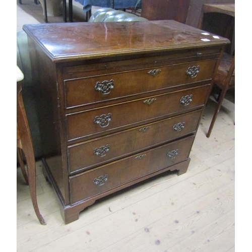 1665 - MAHOGANY FOUR DRAWER CHEST, 76CM W, 80CM H