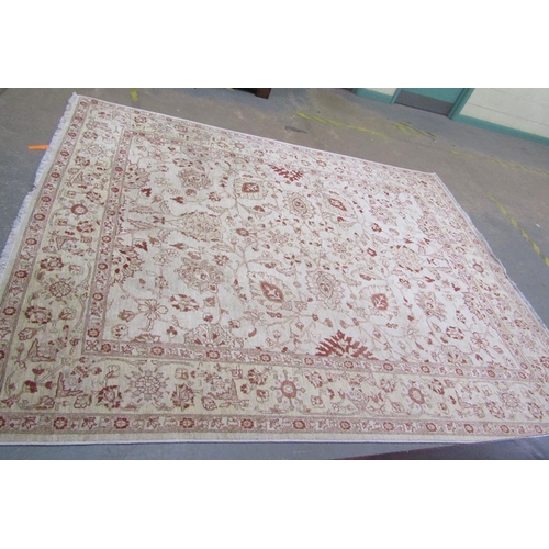 1669 - BEIGE FLORAL RUG, 234CM X 299CM