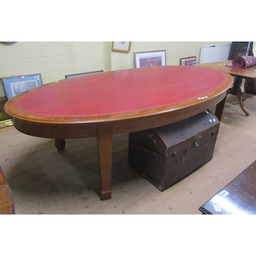 1670 - LEATHER TOP CONFERENCE TABLE, 270CM W,