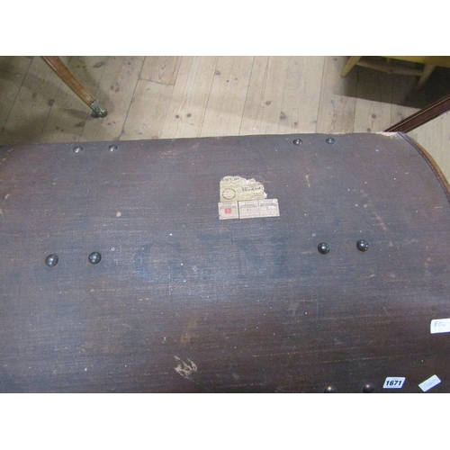 1671 - VICTORIAN TRAVEL TRUNK