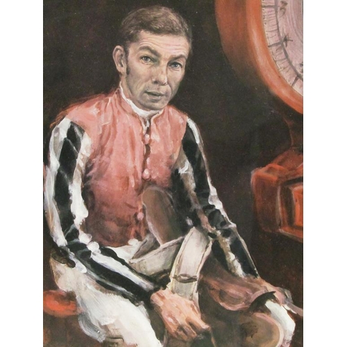 1036 - COLOURED PRINTS BY S L CRAWFORD, THE JOCKEY LESTER PIGGOTT TOGETHER WITH A STEEPLE CHASE, MUD SWEAT ... 