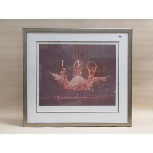 1041 - SIGNED INDISTINCTLY - LIMITED EDITION PRINT, PARADIS  (BALLET DANCERS) F/G 50 x 65 cms